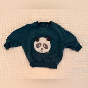 Baby Mori - Adorable Baby Panda Sweatshirt in Dark Green 🐼